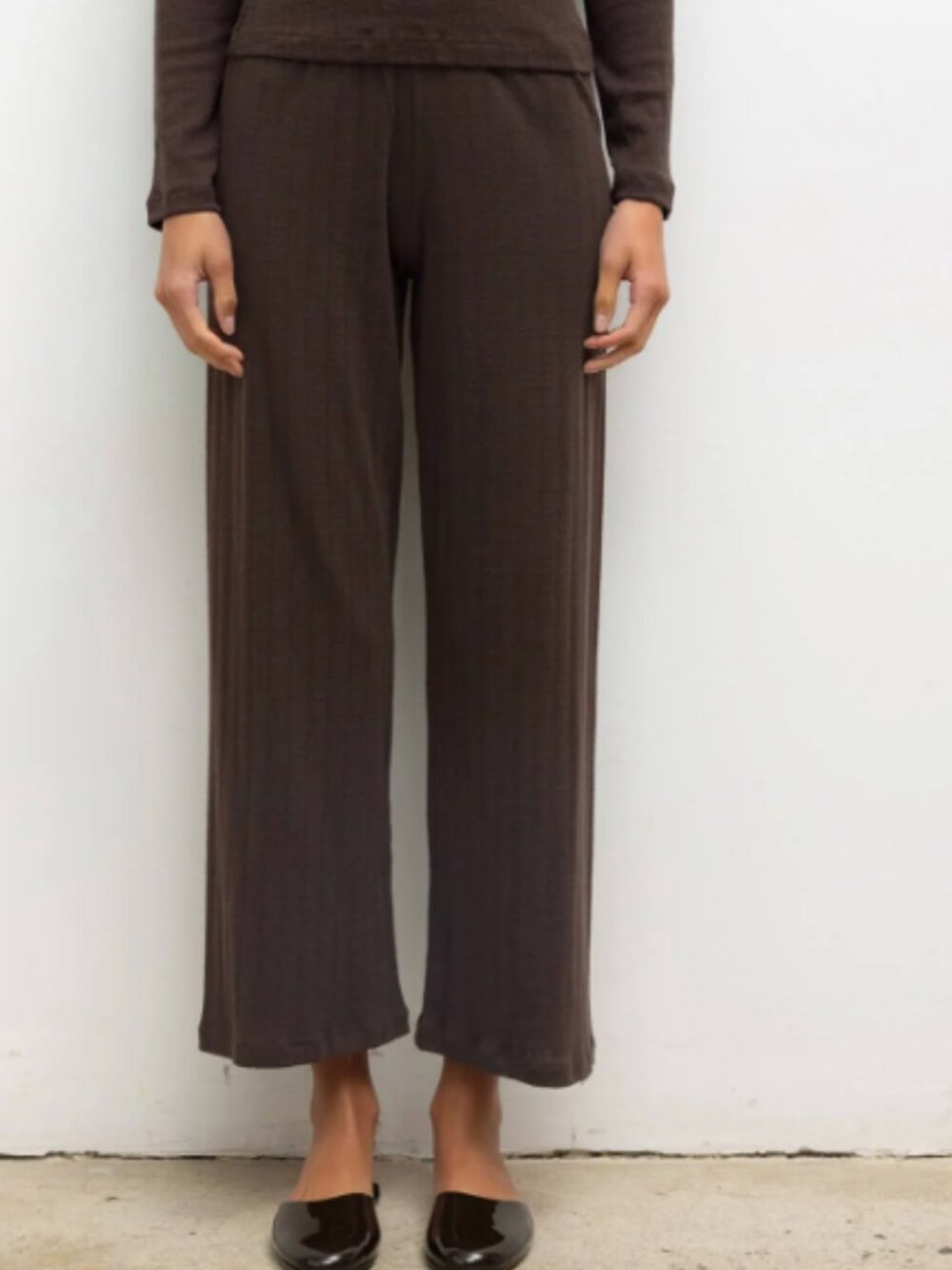 Leset Pointelle Crop Wide Leg Pant